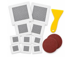 Muurreparatieset - Zelfklevende Wandreparatie Patches - Set van 13 Stuks met Schraper en Schuurpapier - Gipsplaatreparatie voor Muur en Plafond