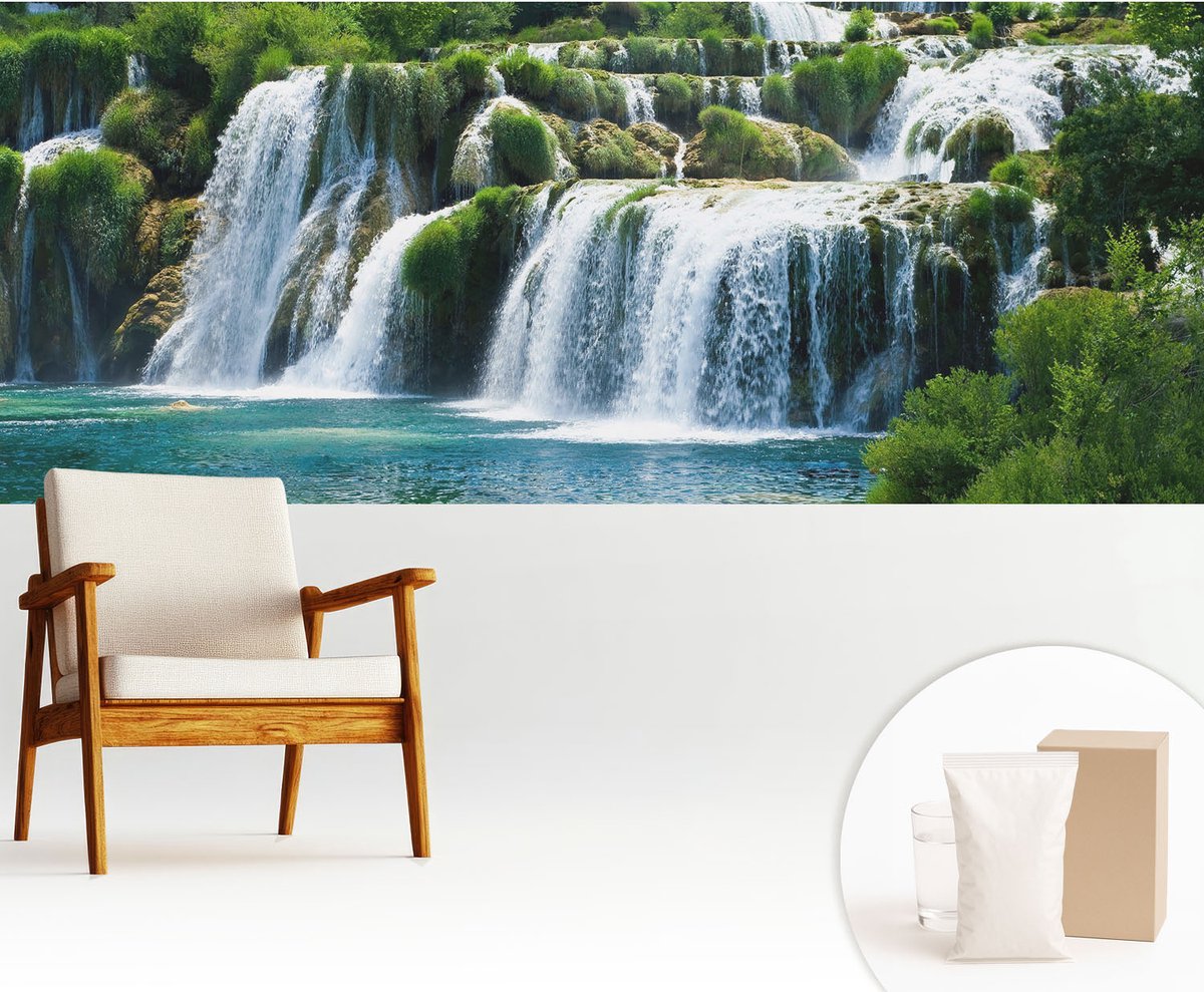 Wallfluent Fotobehang - Groente Vliesbehang - 250x104 cm - Natuurlijke Harmonie Muurschildering - Slaapkamer behang Landschappen - Fotobehang Vlies - Gang behang