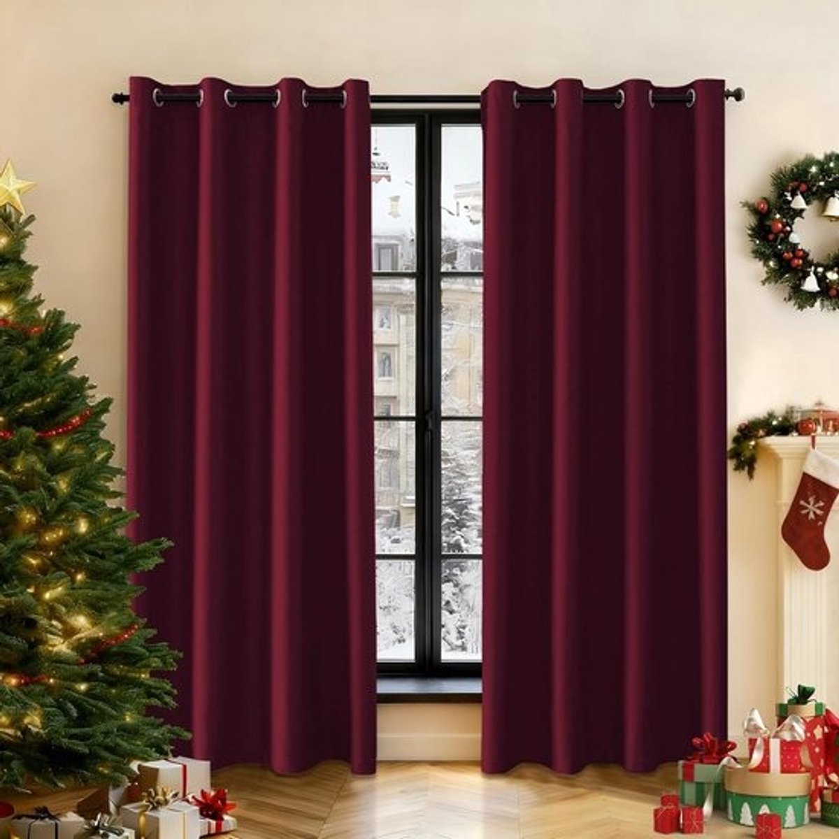 Thermische Zwarte Gordijnen Set van 2 - 140x160 cm - Ideaal voor Slaapkamer en Woonkamer