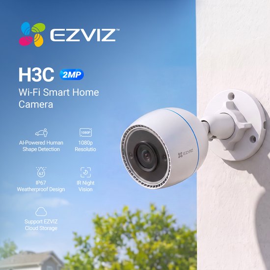 EZVIZ H3c Beveiligingscamera - Full HD 1080p - AI Persoonsdetectie - Nachtzicht 30 m - IP67 - Wifi - 2-weg Audio - Geen Abonnement — afbeelding 2