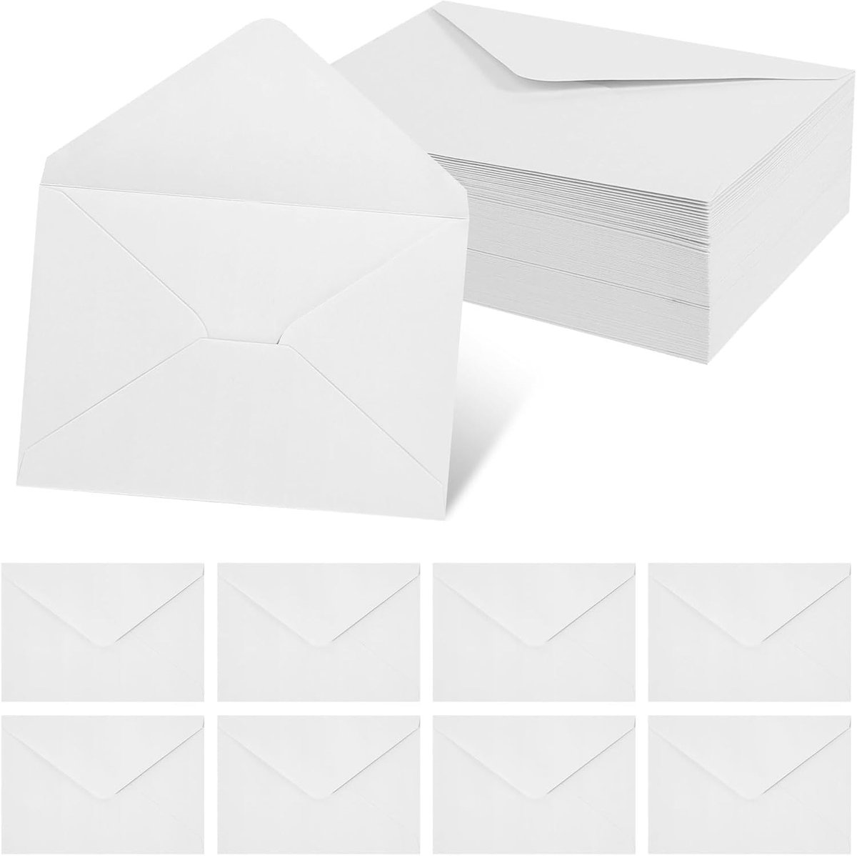 100 stuks kraftpapier, 13 x 19 cm, witte enveloppen, enveloppen, vouwkaarten voor geldgeschenken, bedankkaarten, uitnodiging