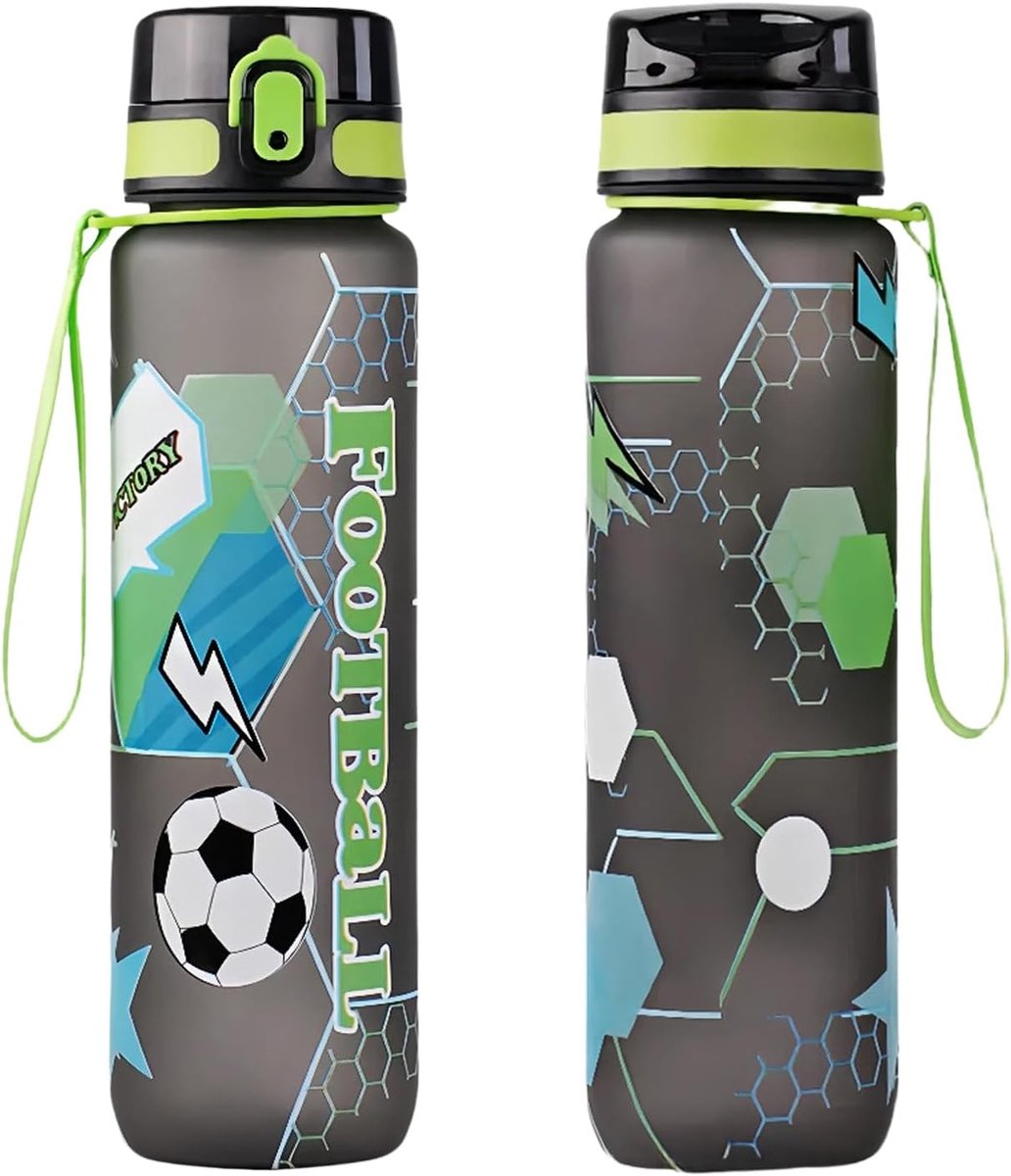 Lekvrij, voor kinderen, 750 ml, geschikt voor koolzuurhoudende dranken, BPA-vrij, one-touch-opening, gemakkelijk te reinigen, waterfles met grote inhoud, geschikt voor school en