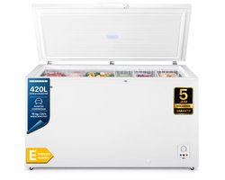 Heinner HCF-HS420E++ Vrieskist – 420 L – Instelbare Mechanische Thermostaat – Inverter Compressor – Vergrendelbaar – Wit – 5 Jaar Garantie