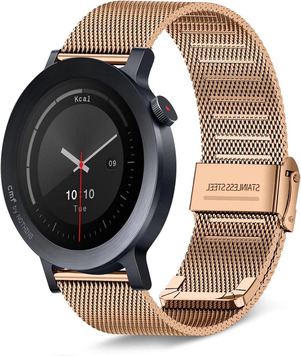 Metalen Horlogeband 22 mm - Roestvrijstaal - Vlechtband - Ideaal voor CMF by Nothing Watch Pro - ShopVlot