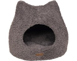 Animal Boulevard CURL PLUSH Iglo - Hondenhuisje - Kattenhuisje - Kleur: Grijs - Maat XS: 45x45x42 cm