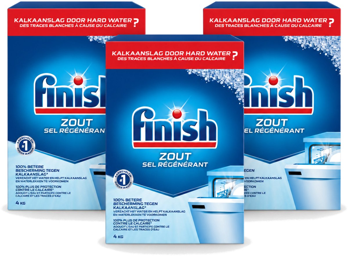 3 x Finish - Vaatwasmachine Zout - Anti-Kalk & Anti-Corrosie - 4 kg - Voordeelverpakking - 3 stuks