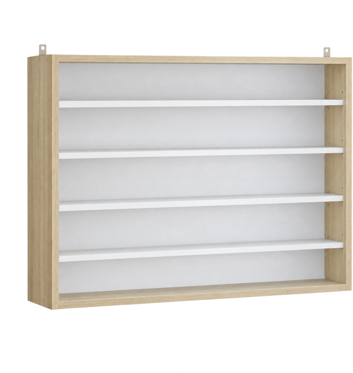 Lamor Wandvitrine - Wandkast - Vitrinekast - Vitrine - Vitrinekastje - Kast - Kasten - 80 x 9,5 x 60 cm - 4 Verstelbare planken