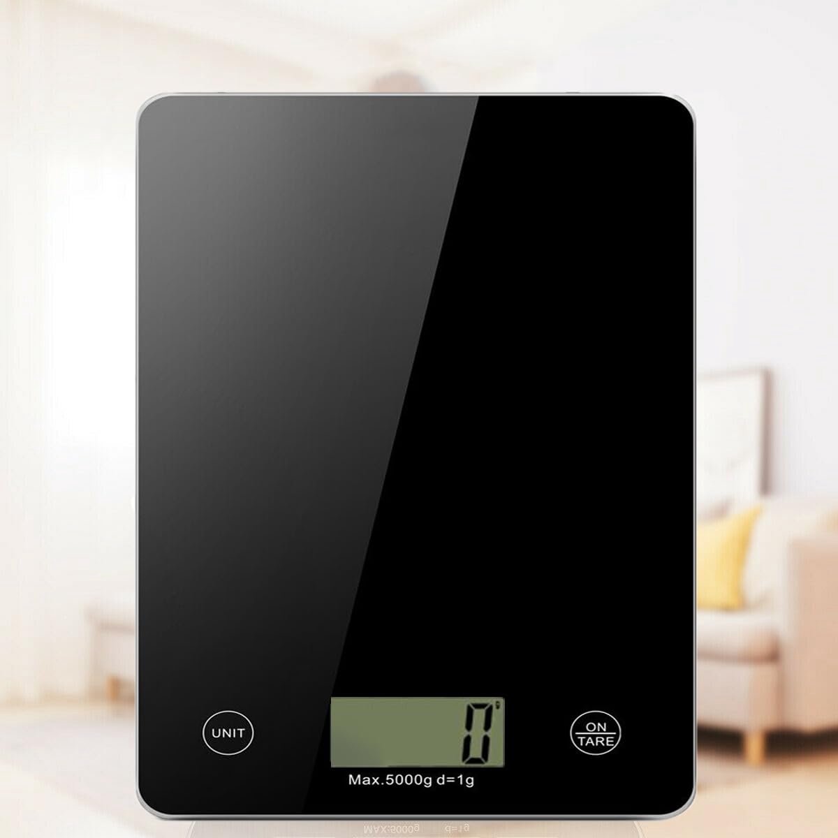SnelShoppen - Digitale Keukenweegschaal tot 5 kg met 1 g Precisie, Tempered Glass, LCD Scherm, Tarafunctie, Zwart - Perfect voor Koken en Bakken