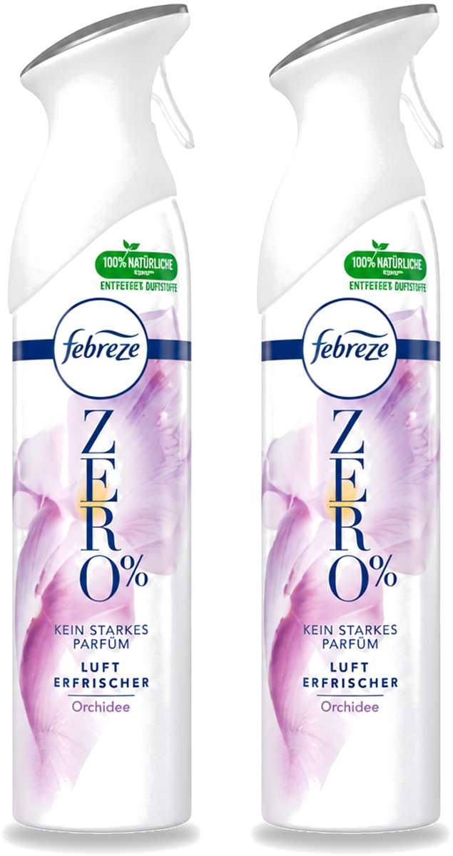 2 x Febreze Spray - Zero % - Orchidee - Luchtverfrisser - 300ml - Voordeelverpakking - 2 stuks
