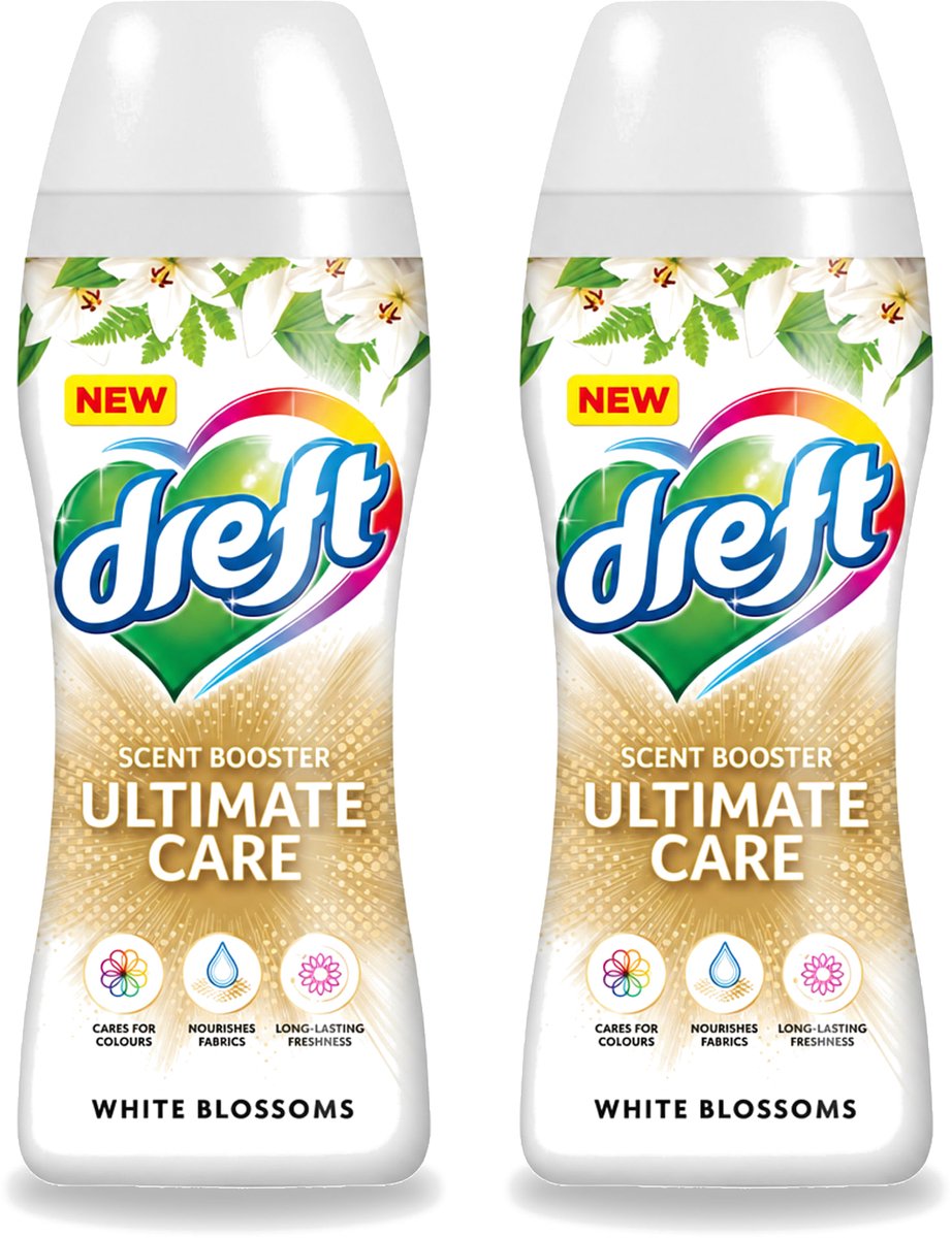 2 x Dreft - Ultimate Care - Wasverzachter - Geurbooster - Gekleurde Was - Witte Bloem - 15 Wasbeurten - Voordeelverpakking - 2 stuks