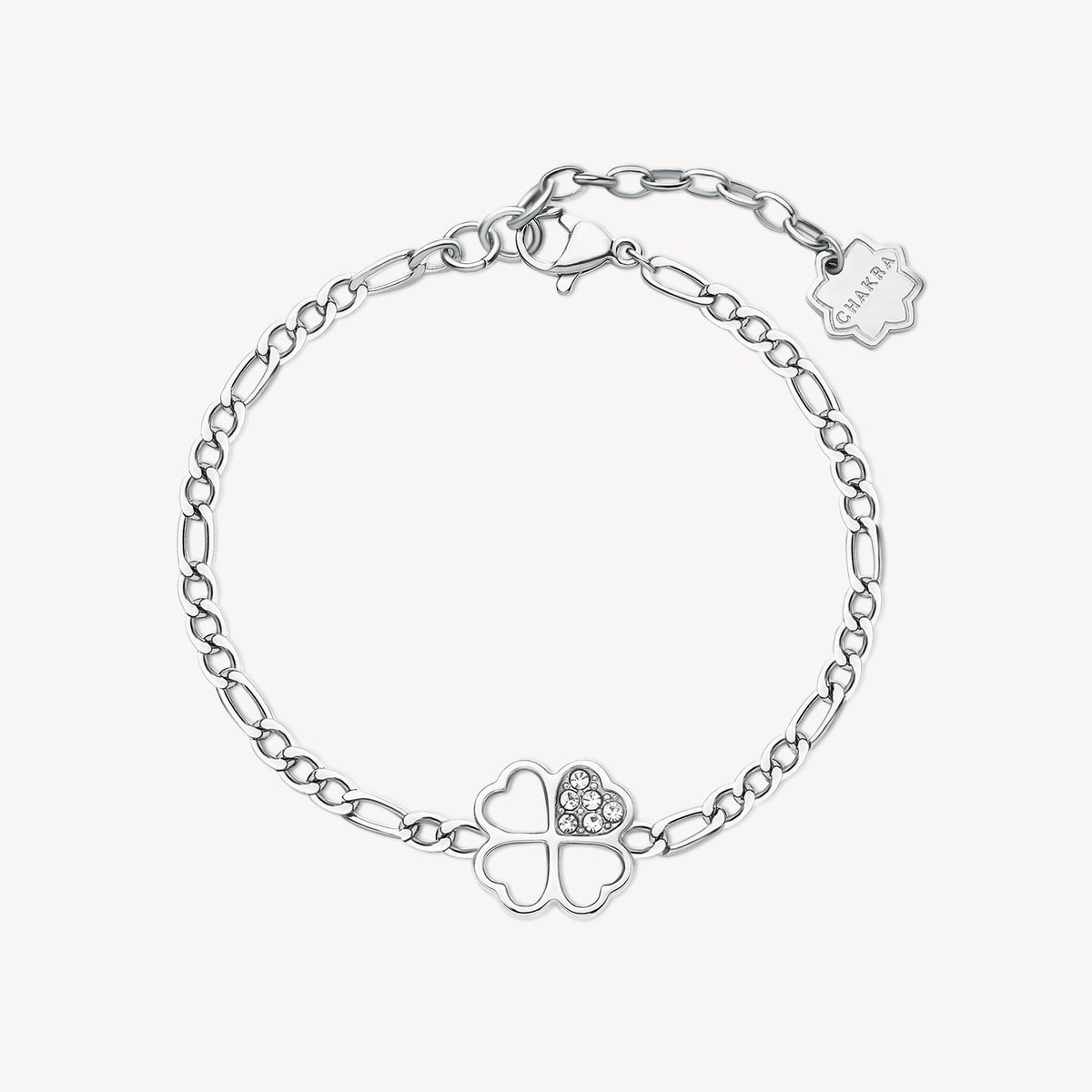 BROSWAY CHAKRA BHKB141 STAINLESS STEEL KLAVER ARMBAND MET KRISTALLEN 1 STUK
