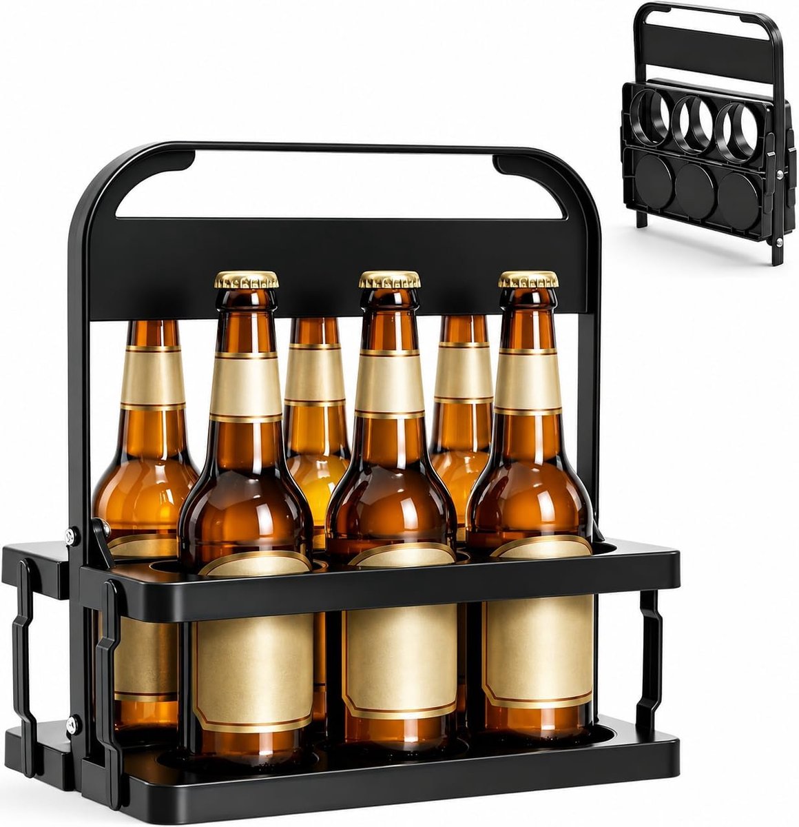 1 x flessenhouder voor 6 flessen - stabiele grip - drankmand kunststof,