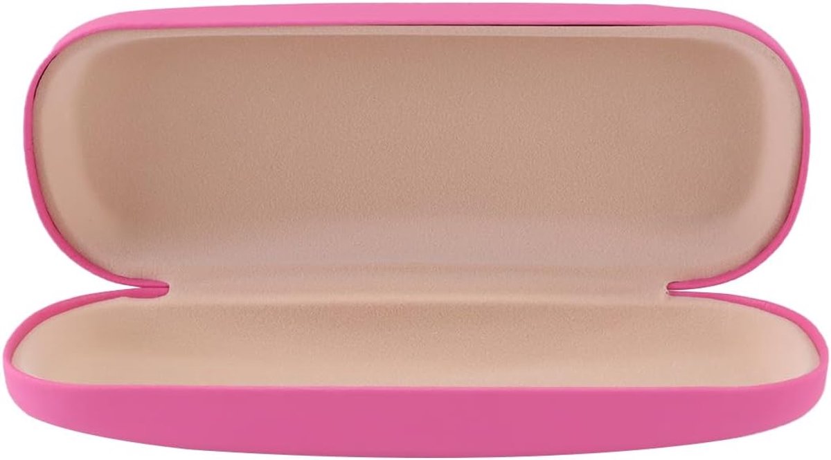 Brillenkoker, stevige brillenkoker, compacte brillenbeschermer, reisbrillenkoker voor mannen en vrouwen, roze
