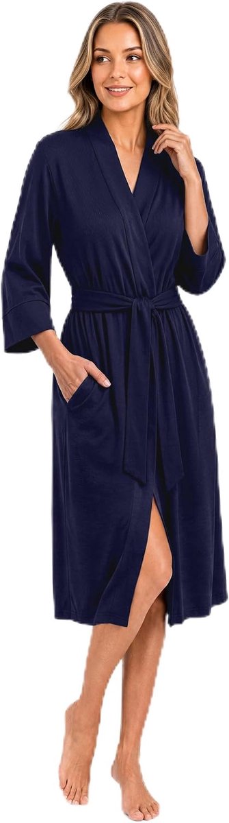 Threads Luxueuze Dames Ochtendjas | Superzachte Katoenen Gebreide Badjas | Lichtgewicht Badjas, Lounge Wear en Nachtkleding voor het hele Seizoen | Perfect Cadeau voor Dierbaren