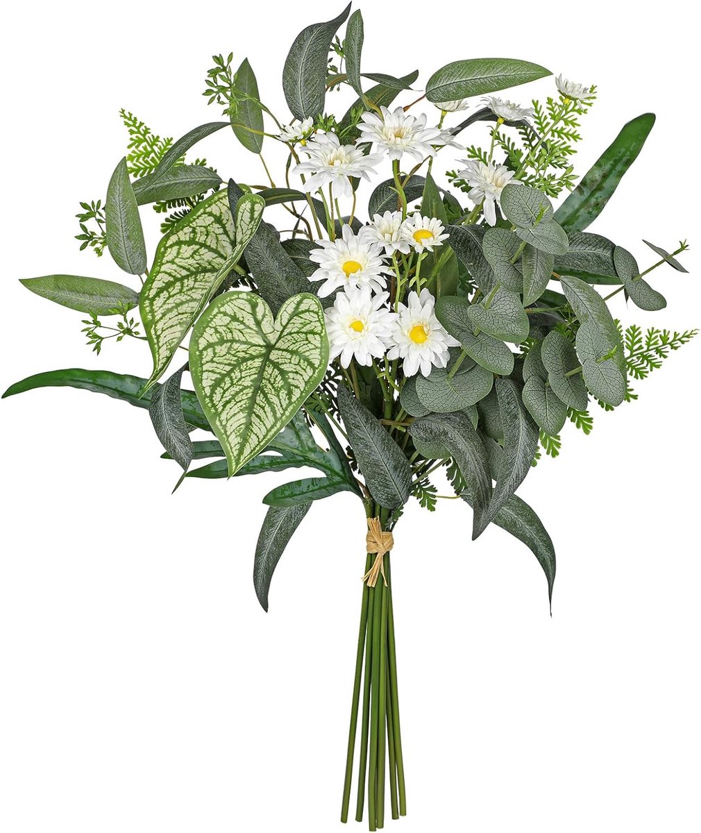 Kunstplanten, zoals echt 59 cm, boeket, kunstgroen, kunsttakken, anthurium, voor vaas, tafel, rek, vensterbank, decoratie in kamer, kantoor, hotel