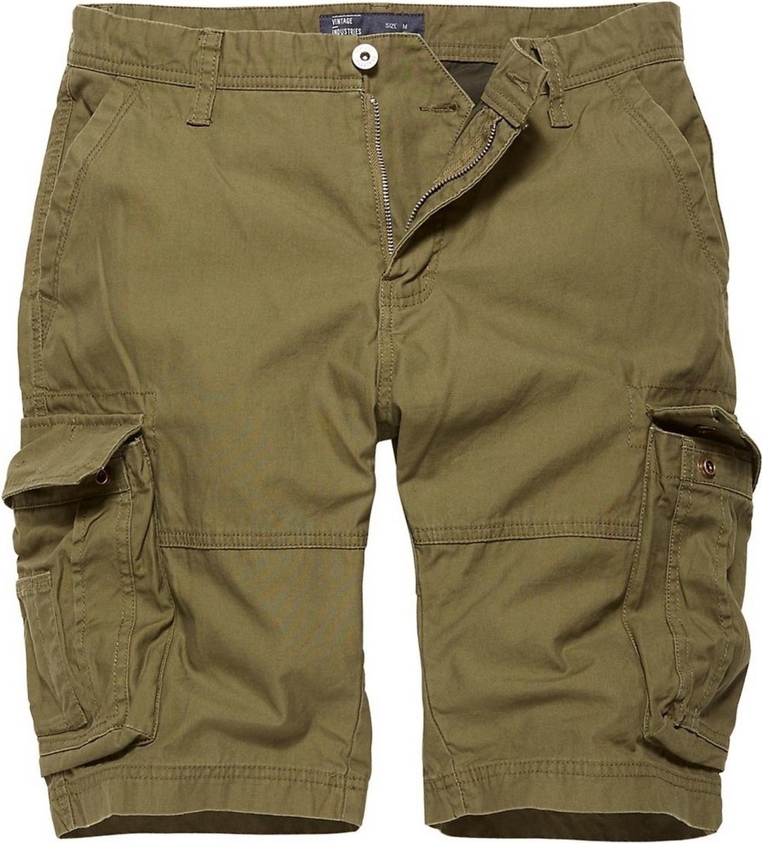Vintage Industries Cargoshorts Roeishorts Olijfgroen
