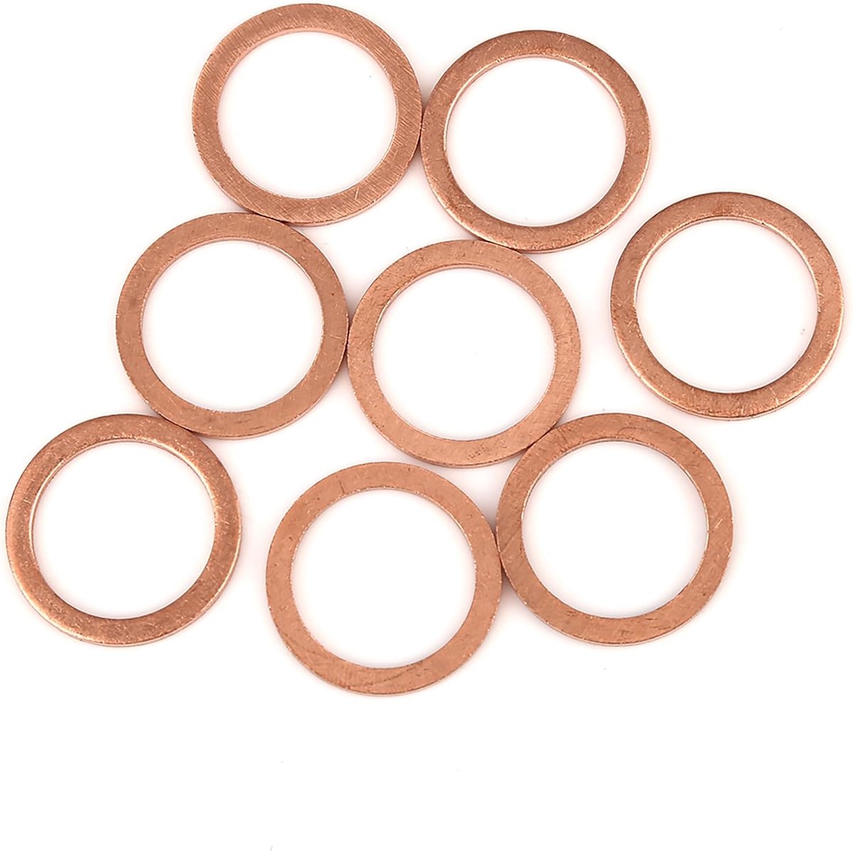 Koperen sluitring 18 x 24 x 1,5 mm platte afdichtingsring-afstandhouder voor auto's (set van 8 stuks)