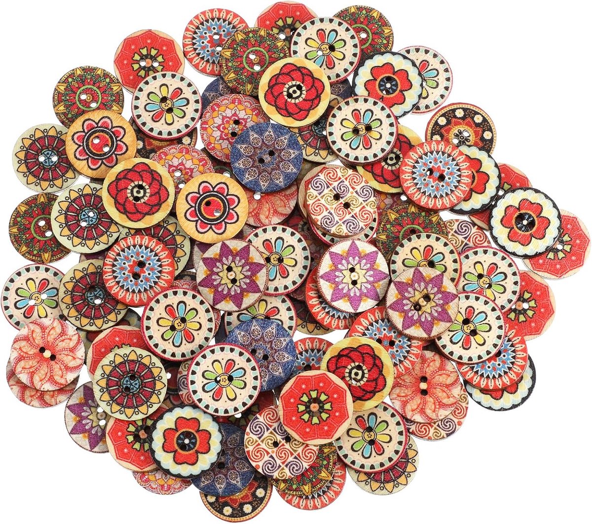 Knopen, 20 mm, ronde knopen, retro hars houten knopen om te knutselen, voor naaien, doe-het-zelf handwerk, decoraties
