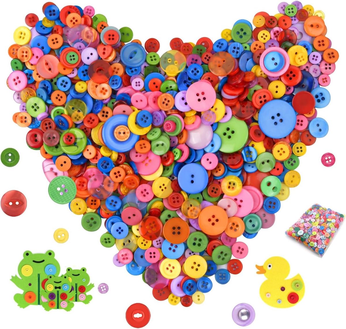 Knopen, Ronde Knutselknopen, Kunststof Knutselknopen, Kinderknopenset, Ronde Gekleurde Knopen, Verschillende Maten en Kleuren, Voor Kinderen, Doe Het Zelf Knutselen, Schilderen