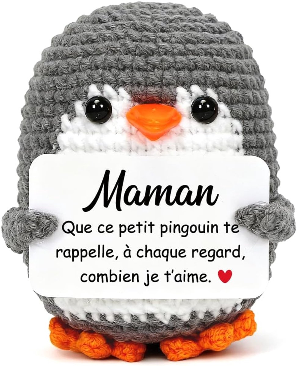 Pinguïn, cadeau voor mama, gehaakt, cadeaus voor verjaardag, Moederdag, Kerstmis