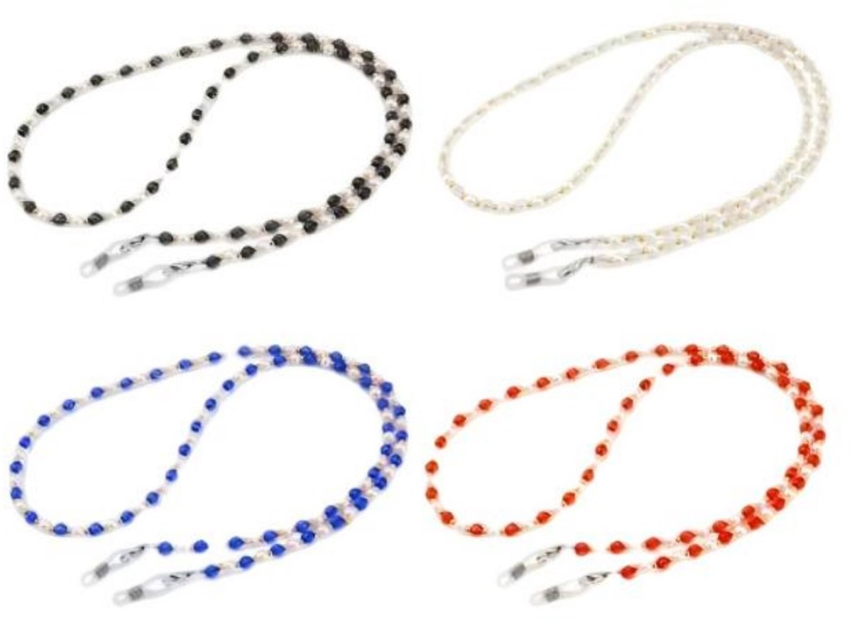 Zonnebrillenketting - 4 stuks - Zonnebrillenketting - 70 cm - Brillenkoord - Brillenketting - Brillenketting voor dames - Brillenhangertje - Brillenketting tegen verlies - Zonnebrillenketting voor dames - Ketting met brilhanger - Brillenbandje