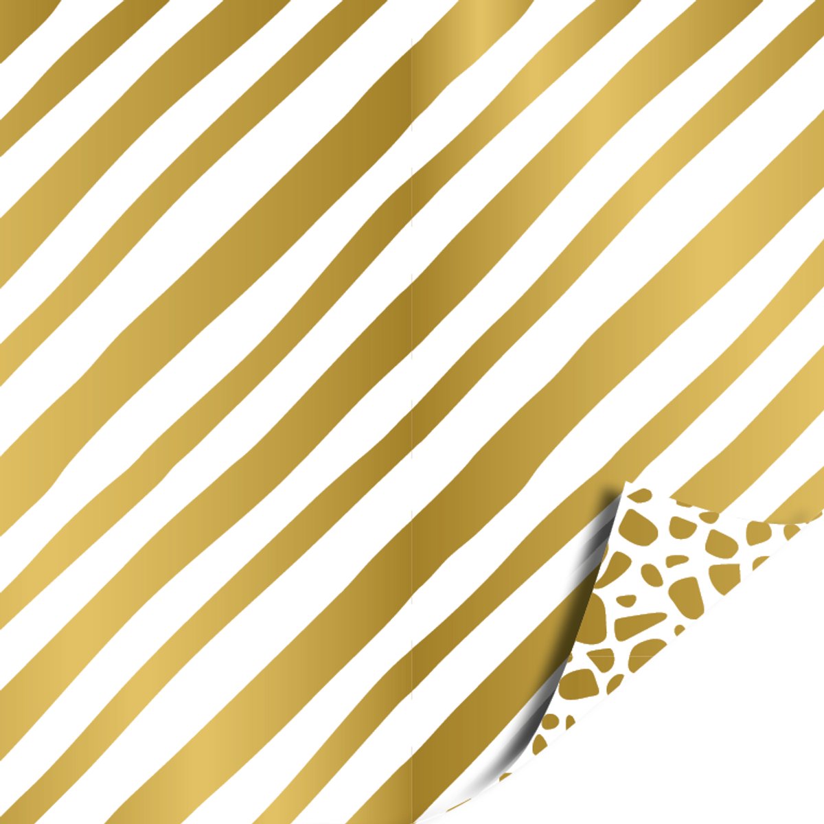 Het Inpakhuis - Cadeaupapier - Inpakpapier - Kadopapier - Painted Lines White - Terrazzo Gold - 70xm x 2mtr