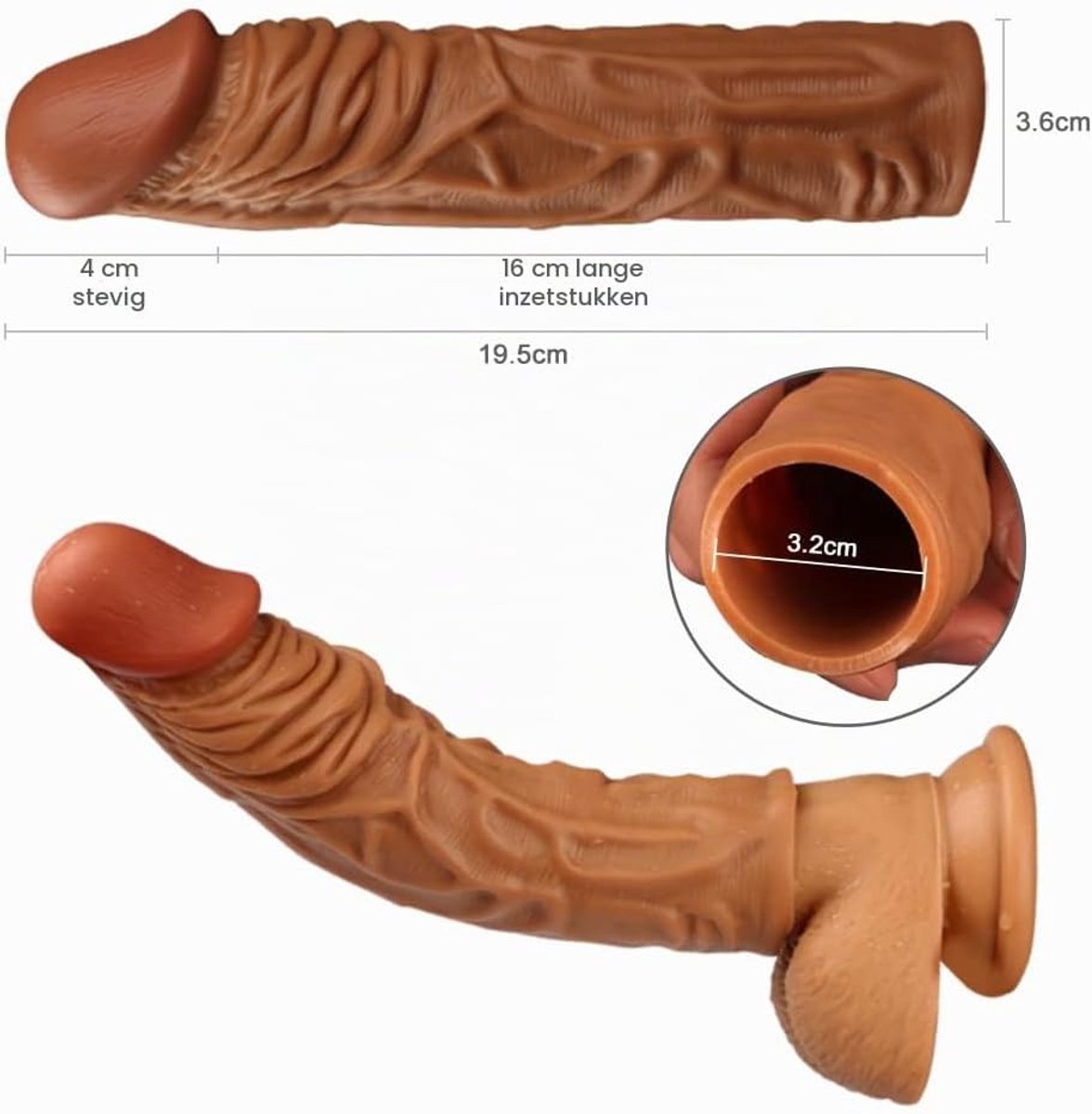 Penishulzen Penis Sleeve Vloeibare Siliconen Realistische Penis Sleeve Penisverlenging voor Mannen Penismanchet