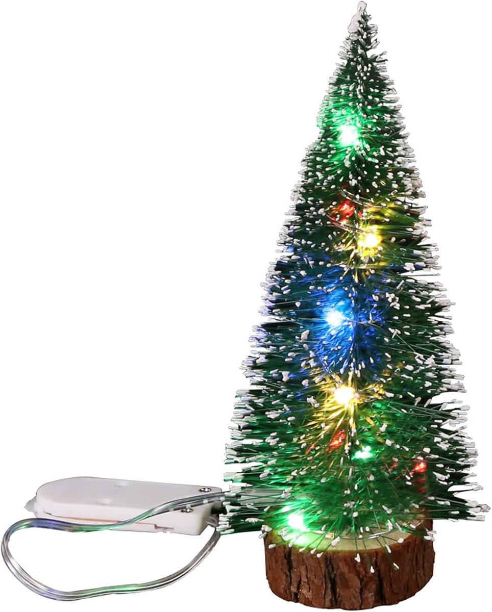 Mini-kerstboom met heldere lamp, perfect voor thuis of op kantoor, warme kleur, 15 cm