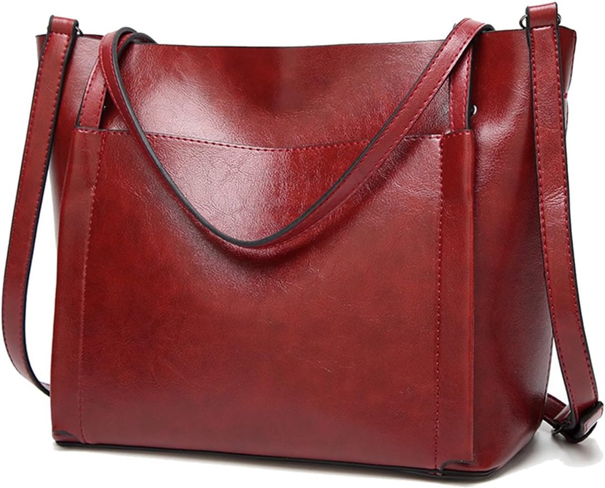 Tote Tas Schoudertas Hobotas Draagtas Handtas met Hengsels in PU Leer Hobo Tas met Schouderriem Crossbodytas Draagtas