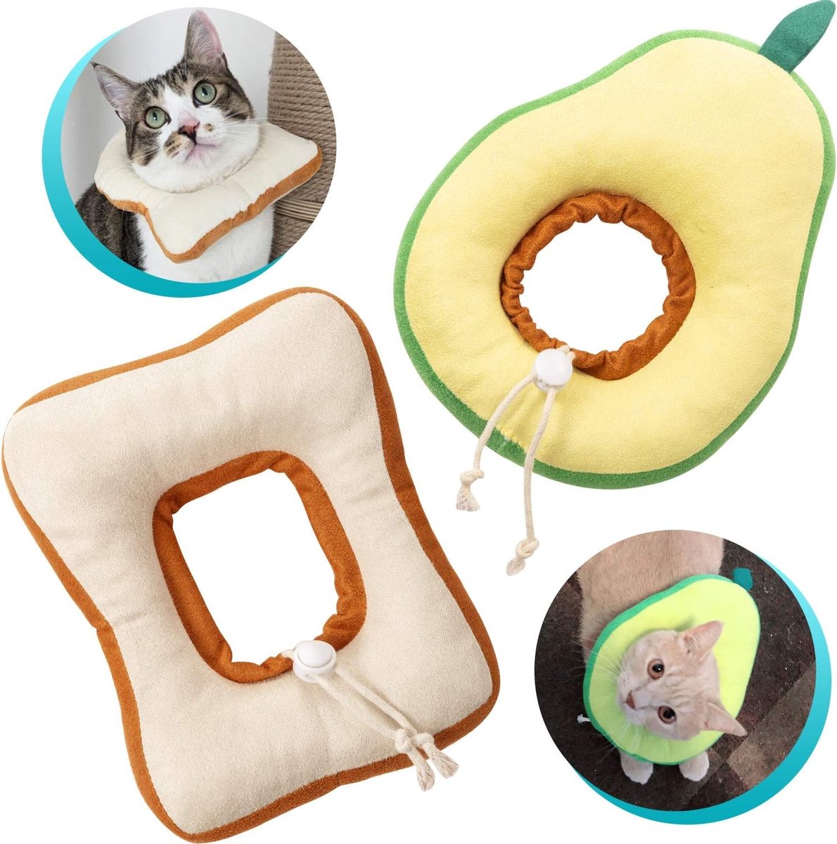 Kat Elizabeth, 2 stuks, verstelbare halsband, voor katten, met zachte rand
