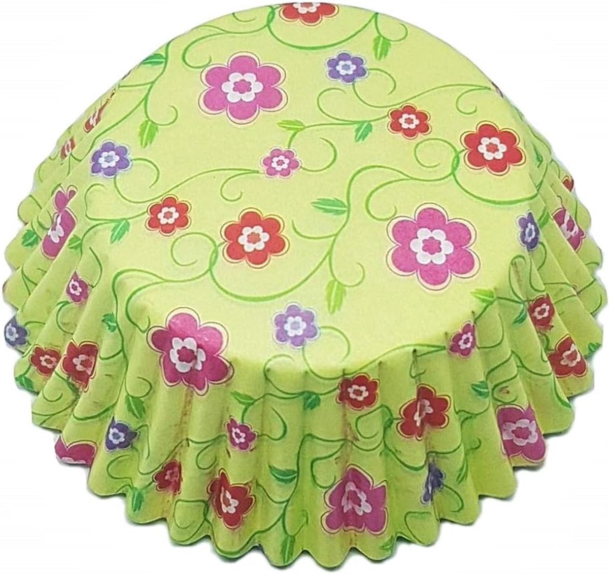 Bakvormen voor muffins - uitsteekvormen - Capcake - 100 stuks - bloemen - groen - verjaardag - diameter 7 cm - hoogte 3 cm - cadeau-idee Kerstmis en verjaardag
