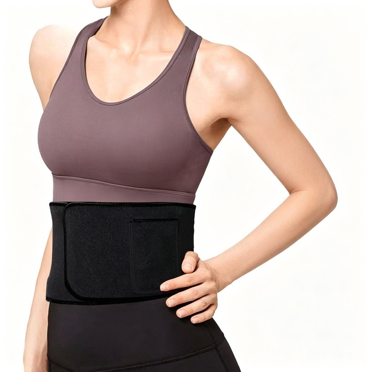 Fitness tailletrainer voor hardlopen vetverbranding buikcontrole figuurvorming fitness tailleondersteuning voor vrouwen afslanktraining die je laat zweten normale zwarte versie