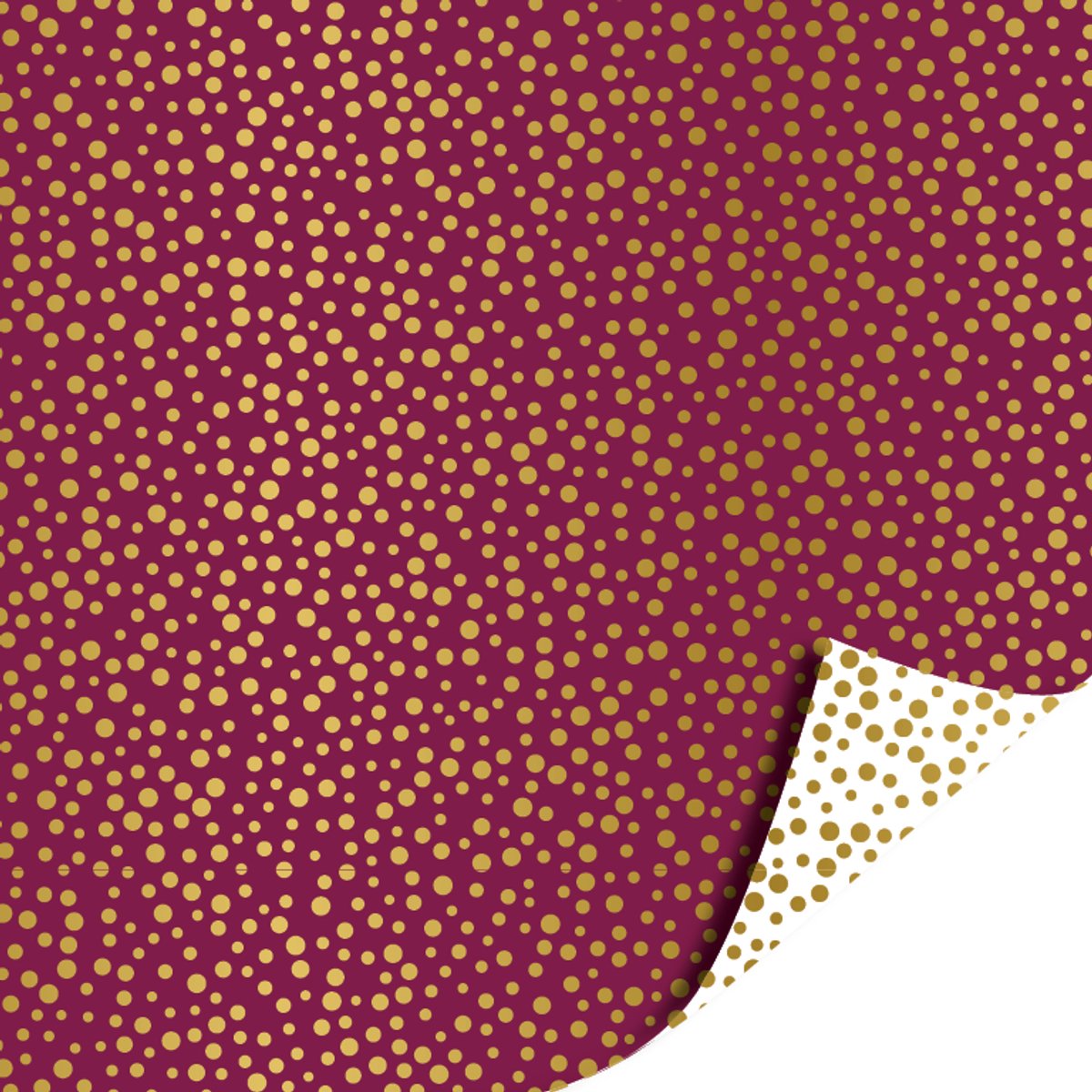 Het Inpakhuis - Cadeaupapier - Inpakpapier - Kadopapier - Luxury Dots Burgundy - Luxury Dots White - 70cm x 2mtr