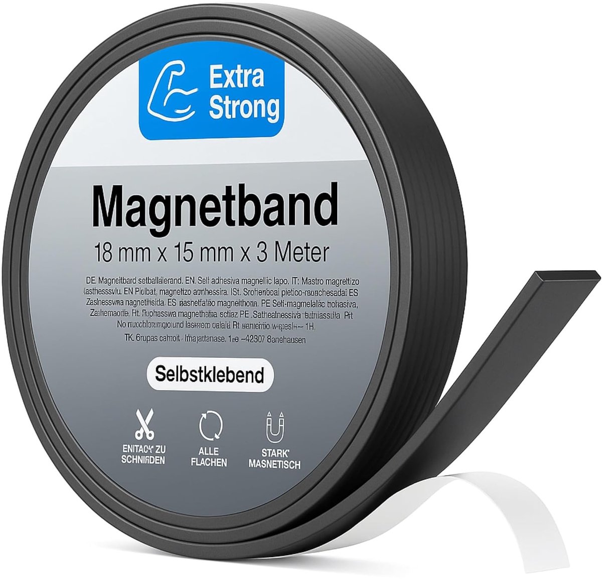 Magneetstrip 3m sterke magneetband - plakband magneet magneetband zelfklevende tape