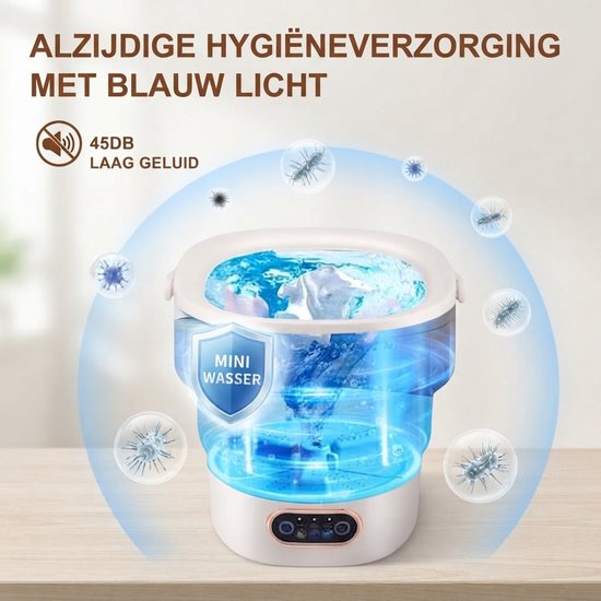 Popalino - 15L Camping Wasmachine - Opvouwbare - Mini - Met Centrifuge - Wasmachine-emmer - Reinigingsmachine - Reiswasmachine van Popalino® — afbeelding 5