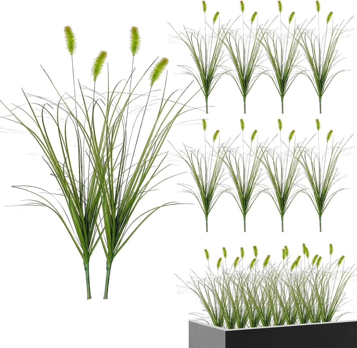 Kunstplanten 10 stuks - levensechte decoratie - voor binnen en buiten - ideaal voor tuin en kantoor - ShopVlot