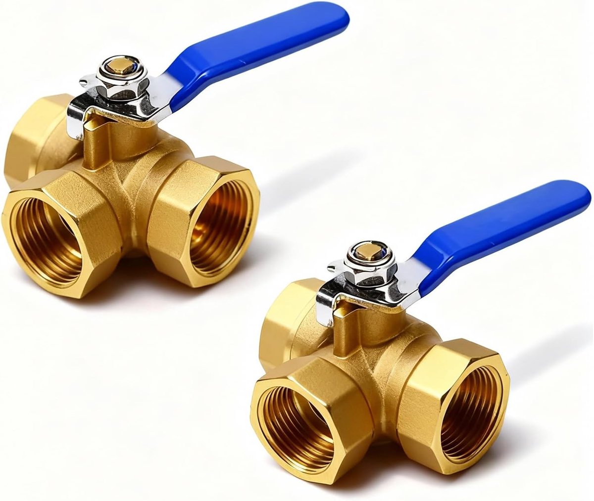 3-weg kogelkraan 3/4 inch - messing T-poort - duurzaam en veilig - voor water - ShopVlot