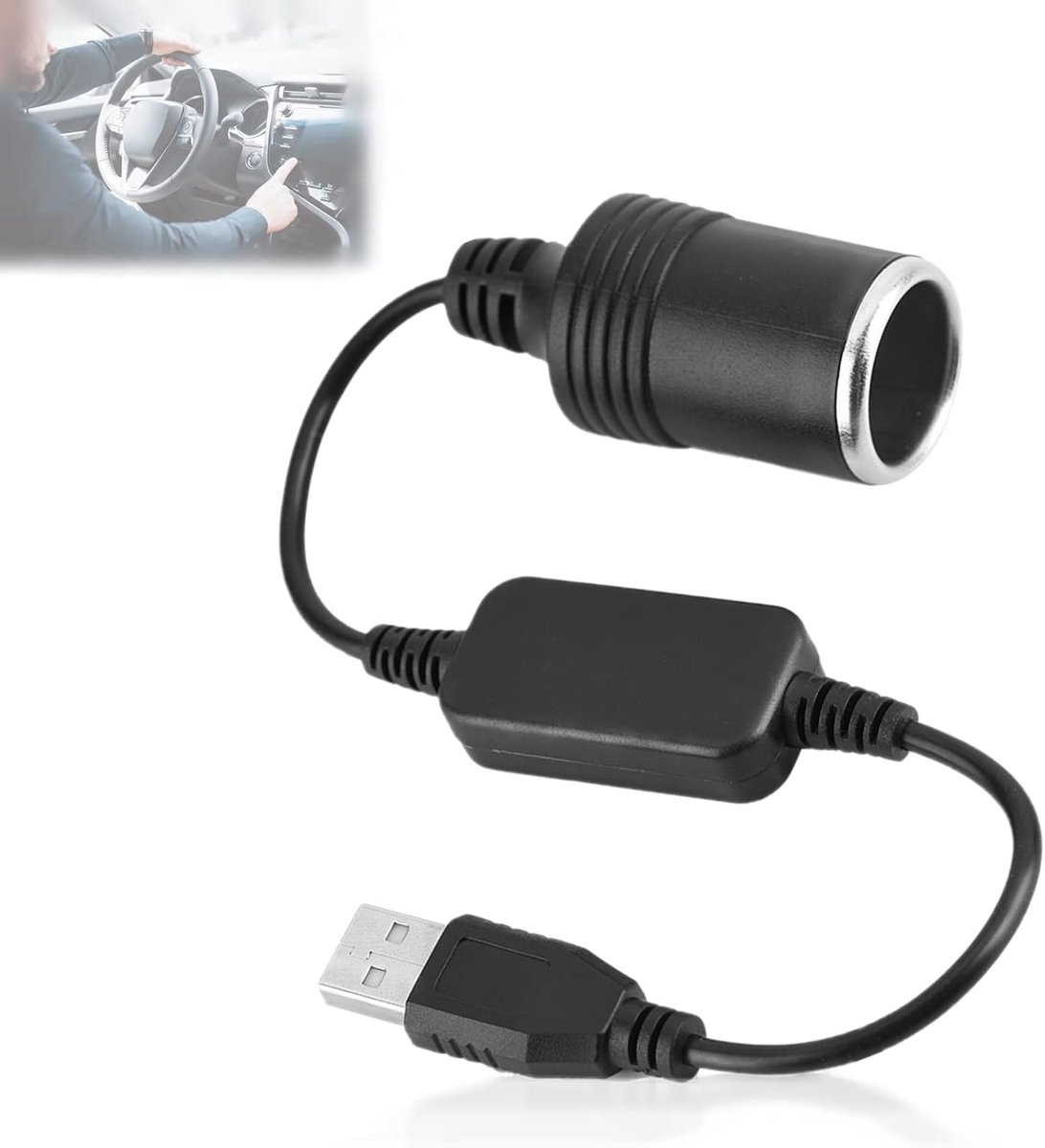 Converter USB A Plug naar 12V Sigarettenaansteker - Snel en efficiënt - Voor GPS en Dashcam - ShopVlot