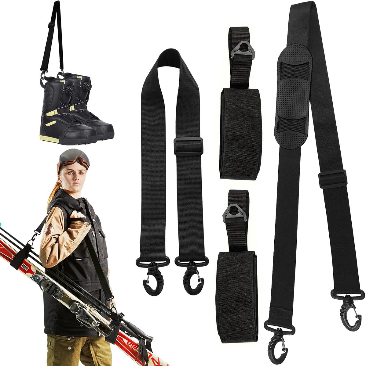 Ski Strap and Carry Strap for Skis, Adjustable Ski Strap, Ski Strap, Ski Straps for Carrying Skis and Poles, for Women - ShopVlot