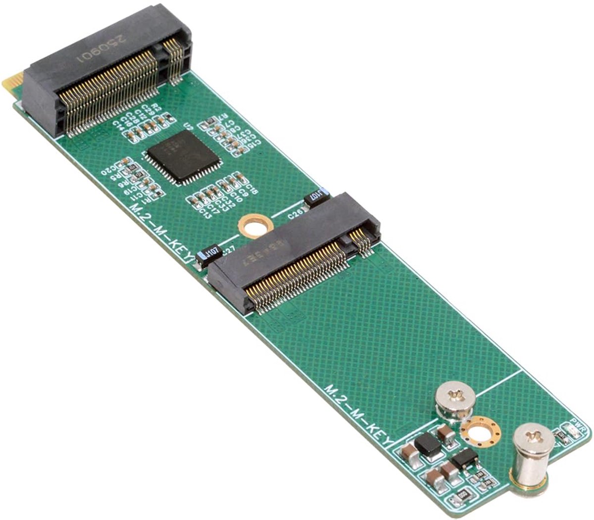 NGFF NVME Riser Card M-Key to Dual Ports Key-M M.2 NGFF NVME SSD Adapter PCIE Packet Switch Compatible with NAS - ShopVlot