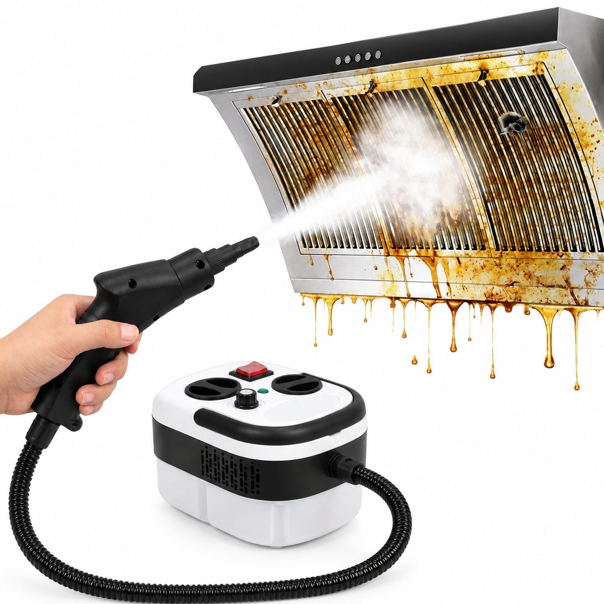 Molhaus Stoomreiniger voor Afzuigkap - 2500 W - 1200 ml - 3 Bar - 12-Delige set - Vetvlekken - Airconditioning - Desinfectie