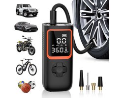 Draagbare Elektrische Bandenpomp - Draadloze Mini Compressieve Noodaccu (6000mAh) - 150 PSI Met LED Lamp & Powerbank Functie - Voor Auto, Fiets & Bal