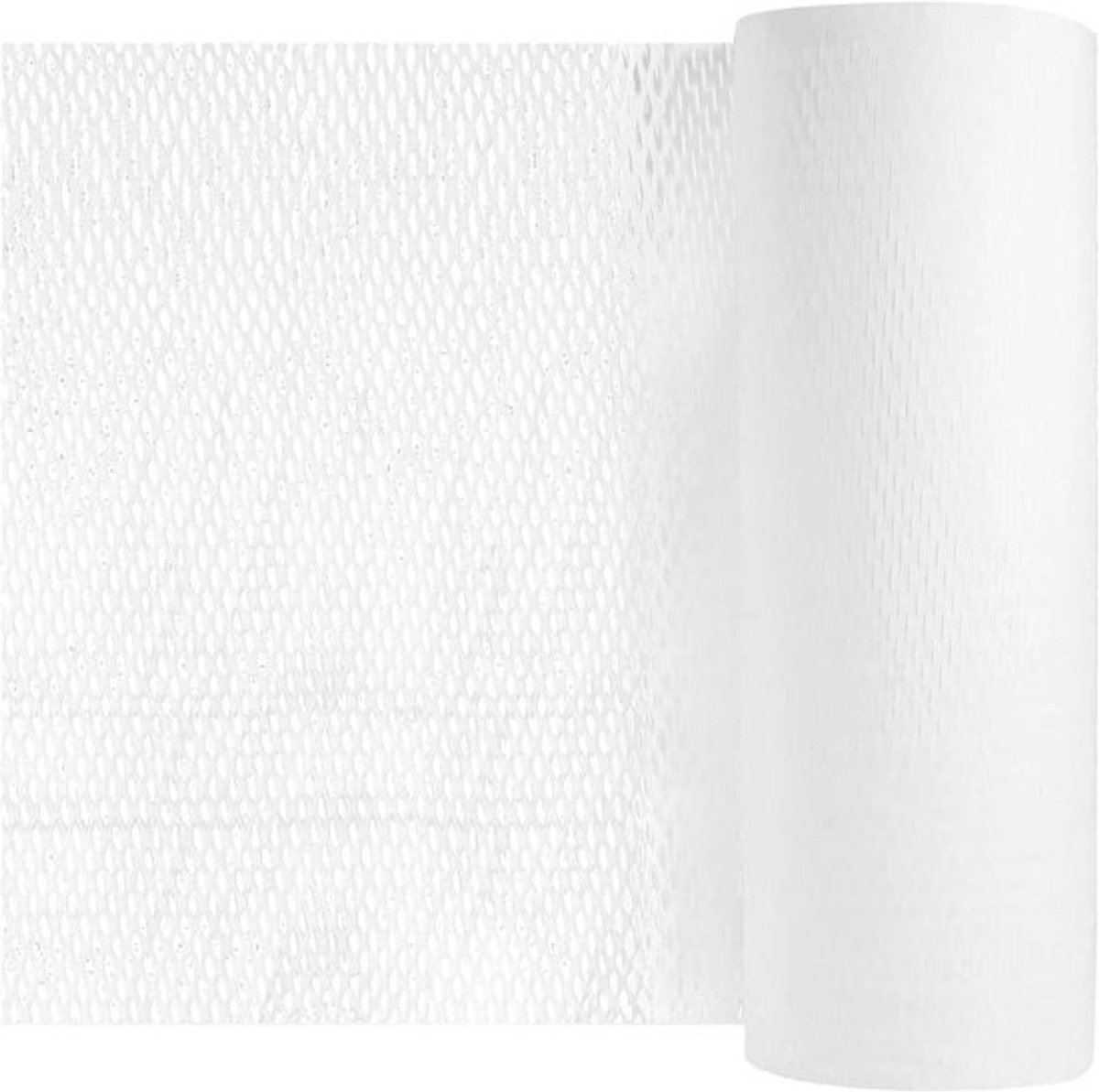 Rol van papieren noppenfolie - Honingraatpapier - Veilig verpakken - Milieuvriendelijk alternatief - 50cm x 10m - Wit
