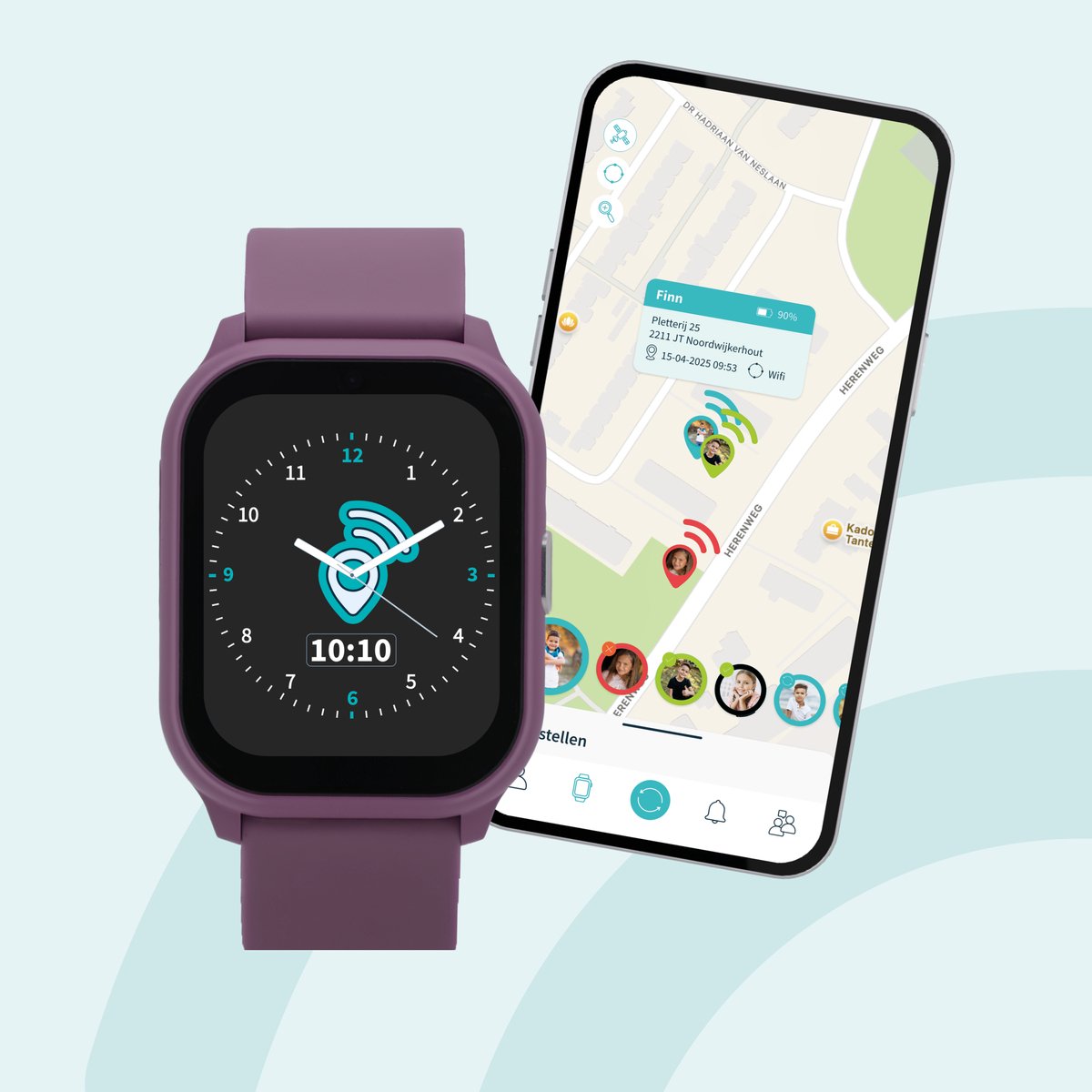 One2track Connect YOU Paars | GPS horloge voor kinderen | Videobel in HD, voeg vriendjes toe en zie altijd waar je kind is met de leukste smartwatch voor kinderen