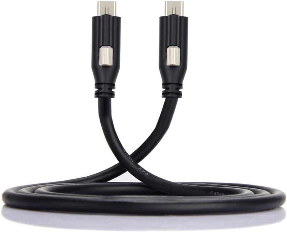 USB 3.1 Type-C Locking to Locking USB-C Data Power Cable for Camera with Single Panel Mount Screw Connector - ShopVlot