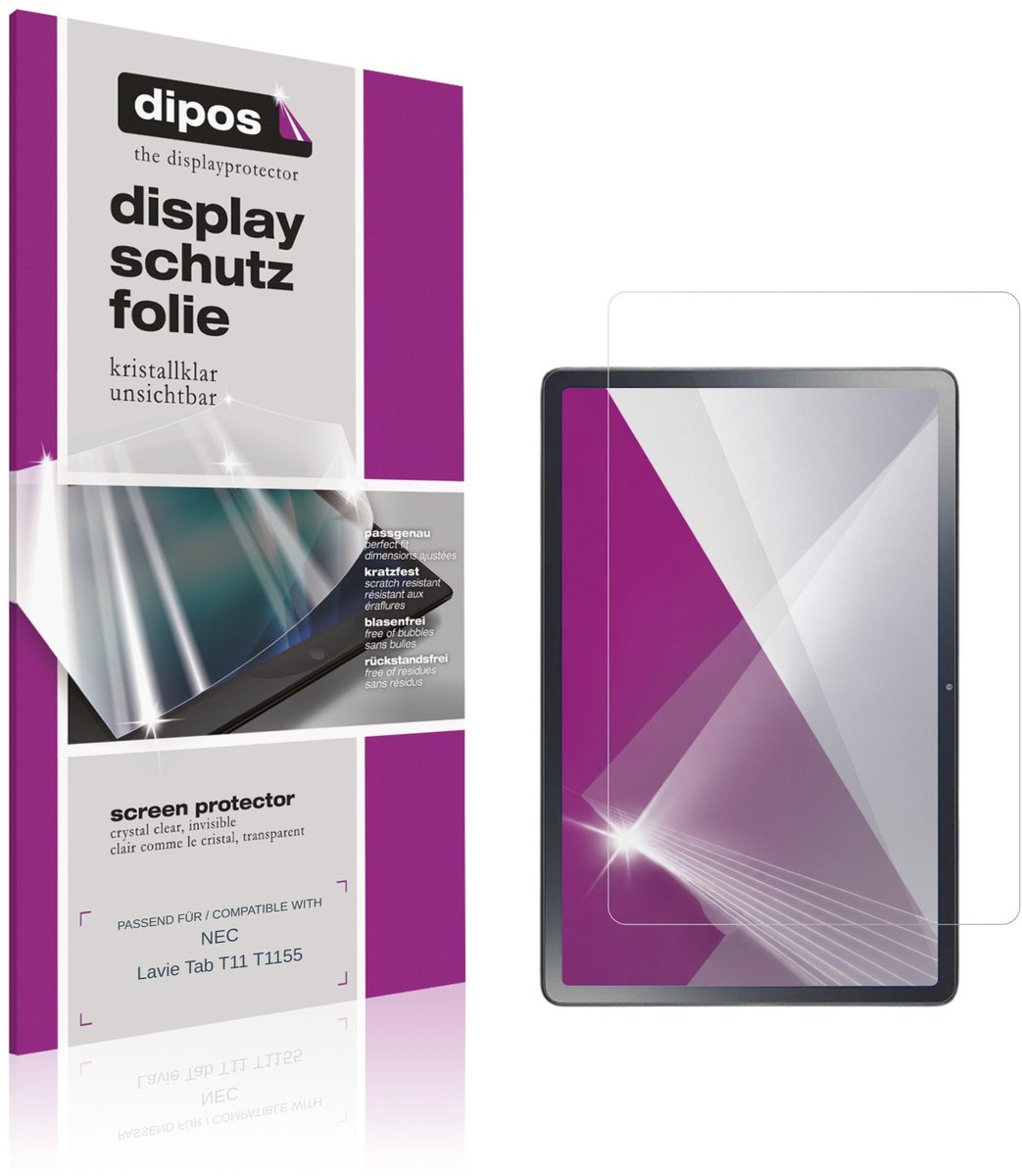 dipos – 2x Beschermfolie geschikt voor NEC Lavie Tab T11 T1155 | Krasbestendige & heldere Screenprotector Ultra-Thin
