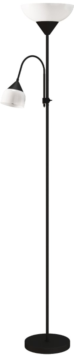 Vloerlamp - Uplighter - Moeder- En Kindvloerlamp - 3 Kleurtemperaturen - Flexibele Zwanenhals - Zwart