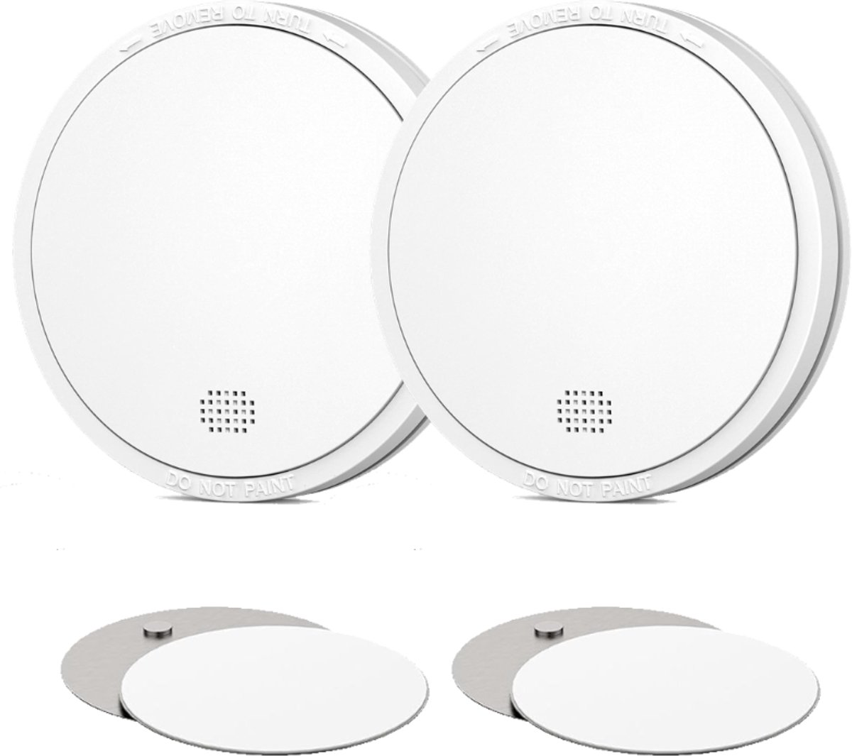 CPVAN Rookmelder - 10 Jaar Batterij - Inclusief Test/Silence Knop en LED Indicator - Voldoet aan EN 14604 - Geschikt voor Woonkamer - Keuken - Caravan en Kantoor - Model: FSI-3004 - 2 Stuks