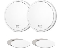 CPVAN Rookmelder - 10 Jaar Batterij - Inclusief Test/Silence Knop en LED Indicator - Voldoet aan EN 14604 - Geschikt voor Woonkamer - Keuken - Caravan en Kantoor - Model: FSI-3004 - 2 Stuks