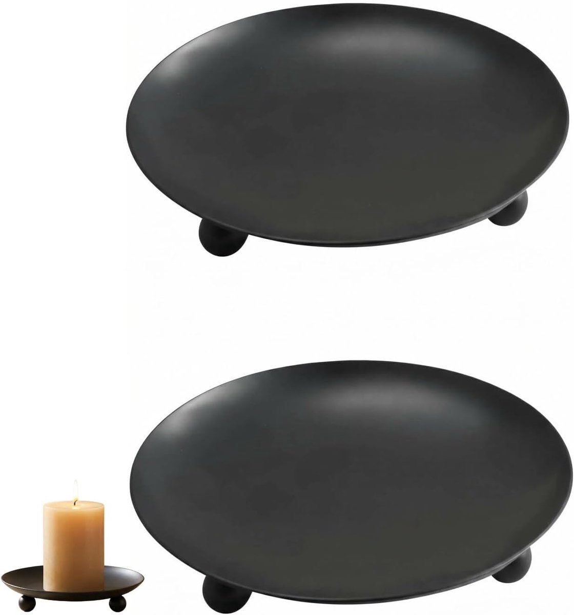 Kandelaar, stompkaarsen zwart, set van 2, theelichthouders, metaal, voor bruiloft, wierookkegels, spa, gebed, thuis, feest, kersttafeldecoratie